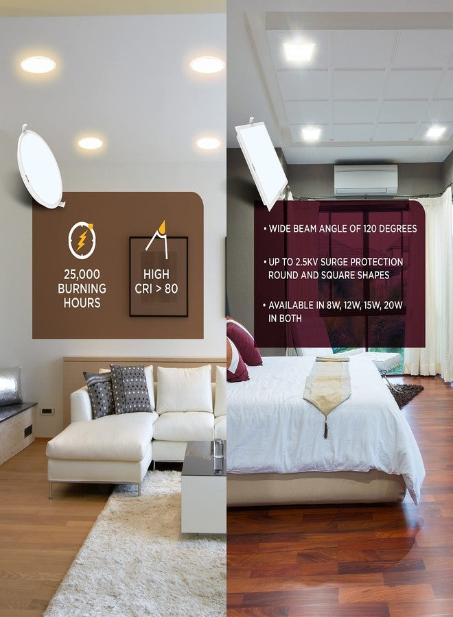 Polycab 8W Scintillate 3-in-1 Color Changing LED Panel Light, Round (cut out - 86 mm) - Image 4